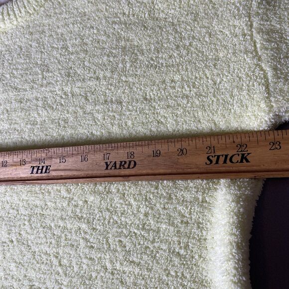 NEW IN Cropped Sweater Soft Knit Oversized Long Sleeve Relaxed Womens M Yellow - Picture 4 of 10